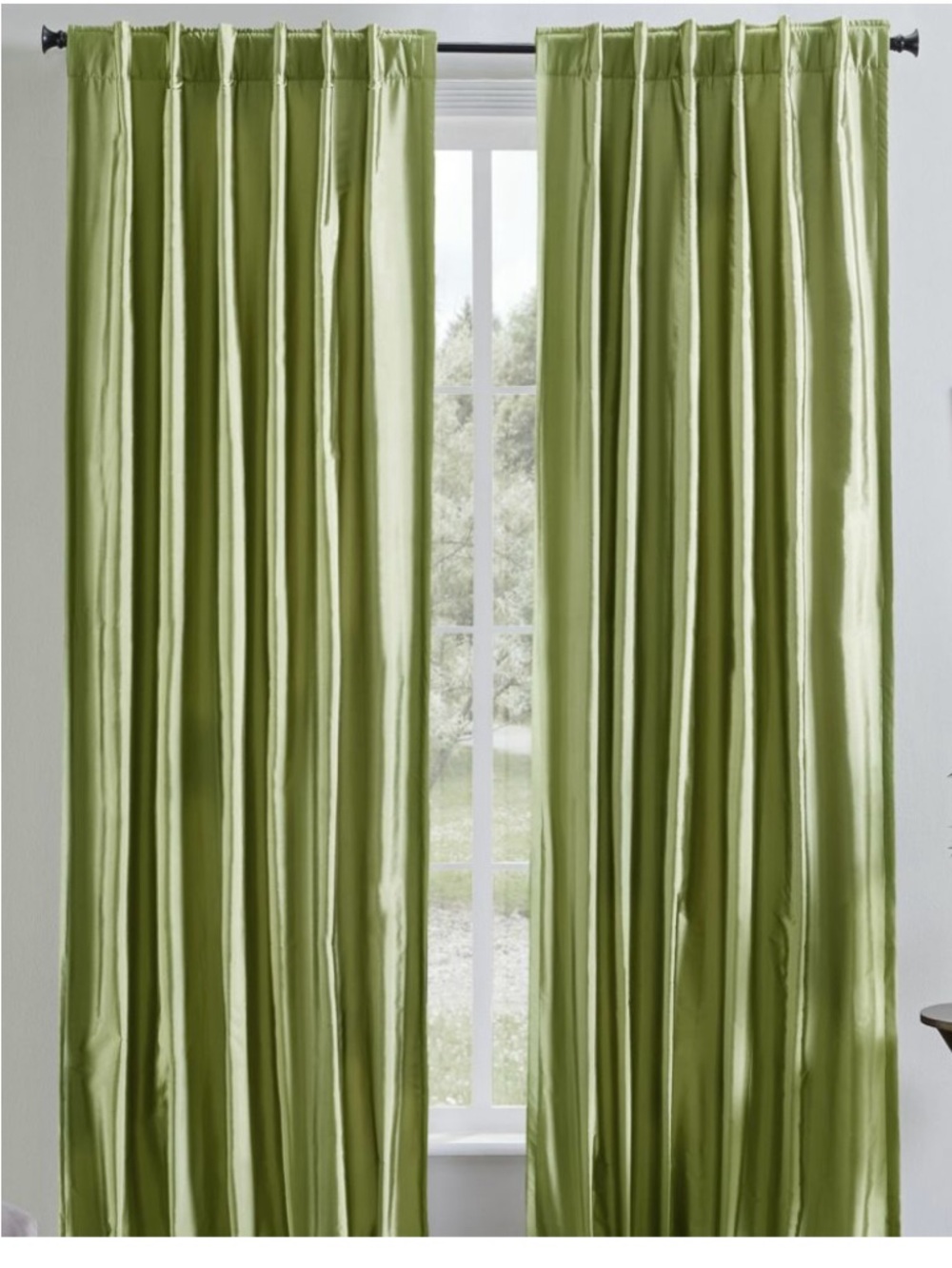 Green Window Curtain Panels (2)